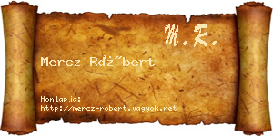 Mercz Róbert névjegykártya